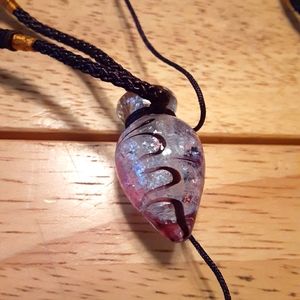 Murano Glass oil ashes urn bottle cork pendant